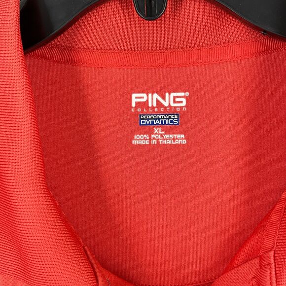 PING POLO‎ SHIRT MENS EXTRA LARGE ORANGE GOLFING COLLAR SHORT-SLEEVE PERFORMANCE - Picture 7 of 11